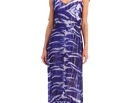 Delphine Blue Long Maxi Dress For Women With Asymmetrical Layers