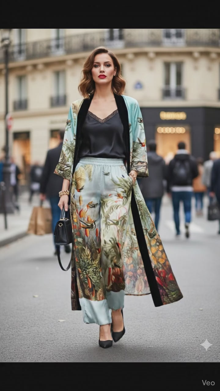 Shahida-and-kyle-richards-clothing-line-women-silk-nature-print-robe-jacket-in-santorini-Designer-kyle-richards-store-2022