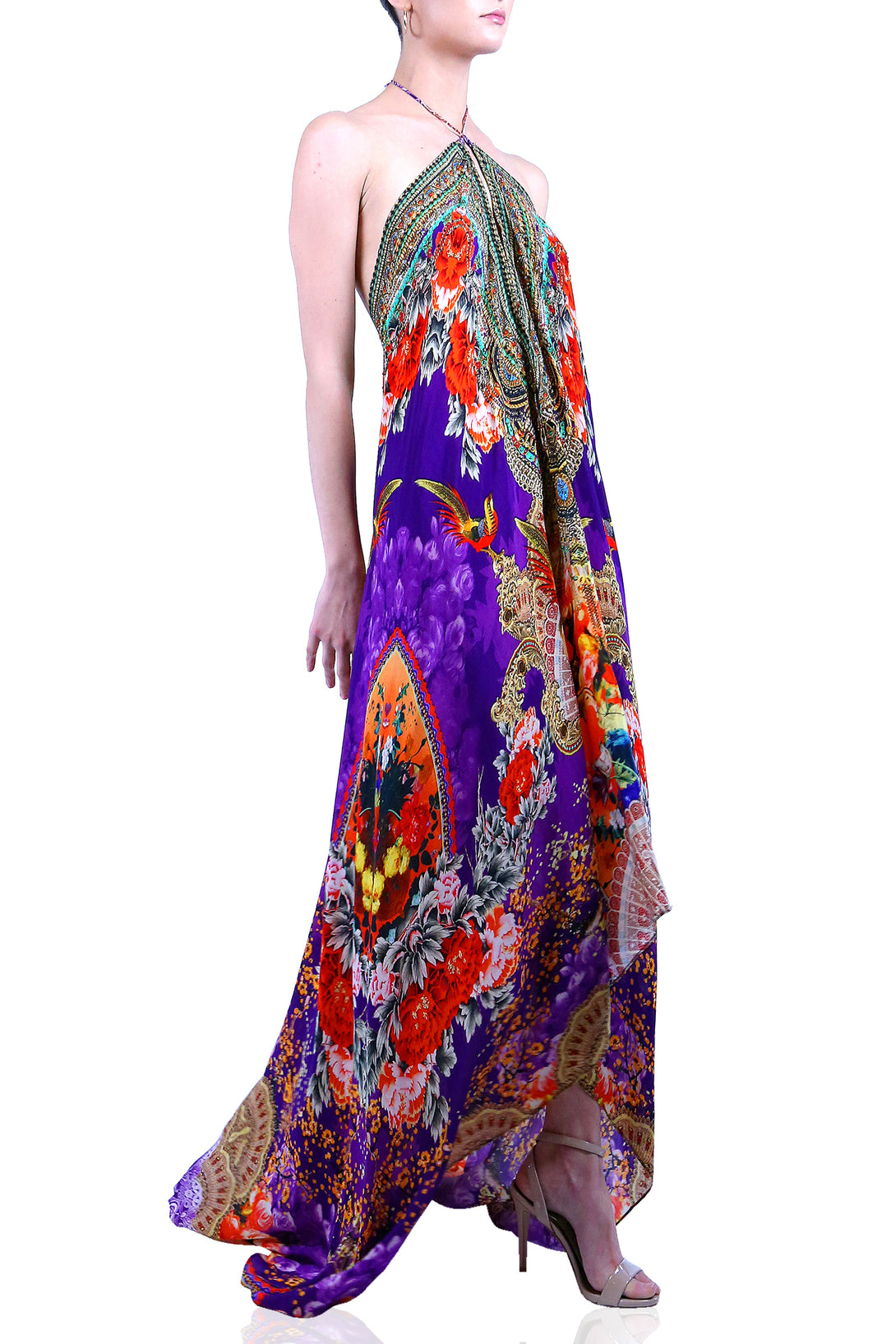  dark purple dress prom, formal dresses for women, Shahida Parides, plunging neckline cocktail dress,