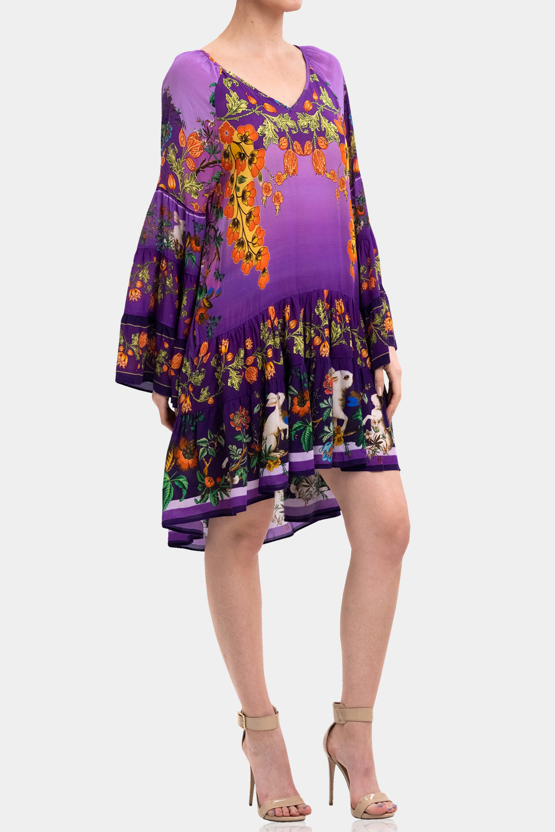  satin purple mini dress, Shahida Parides, sleeveless short dress, short frock for women party wear,