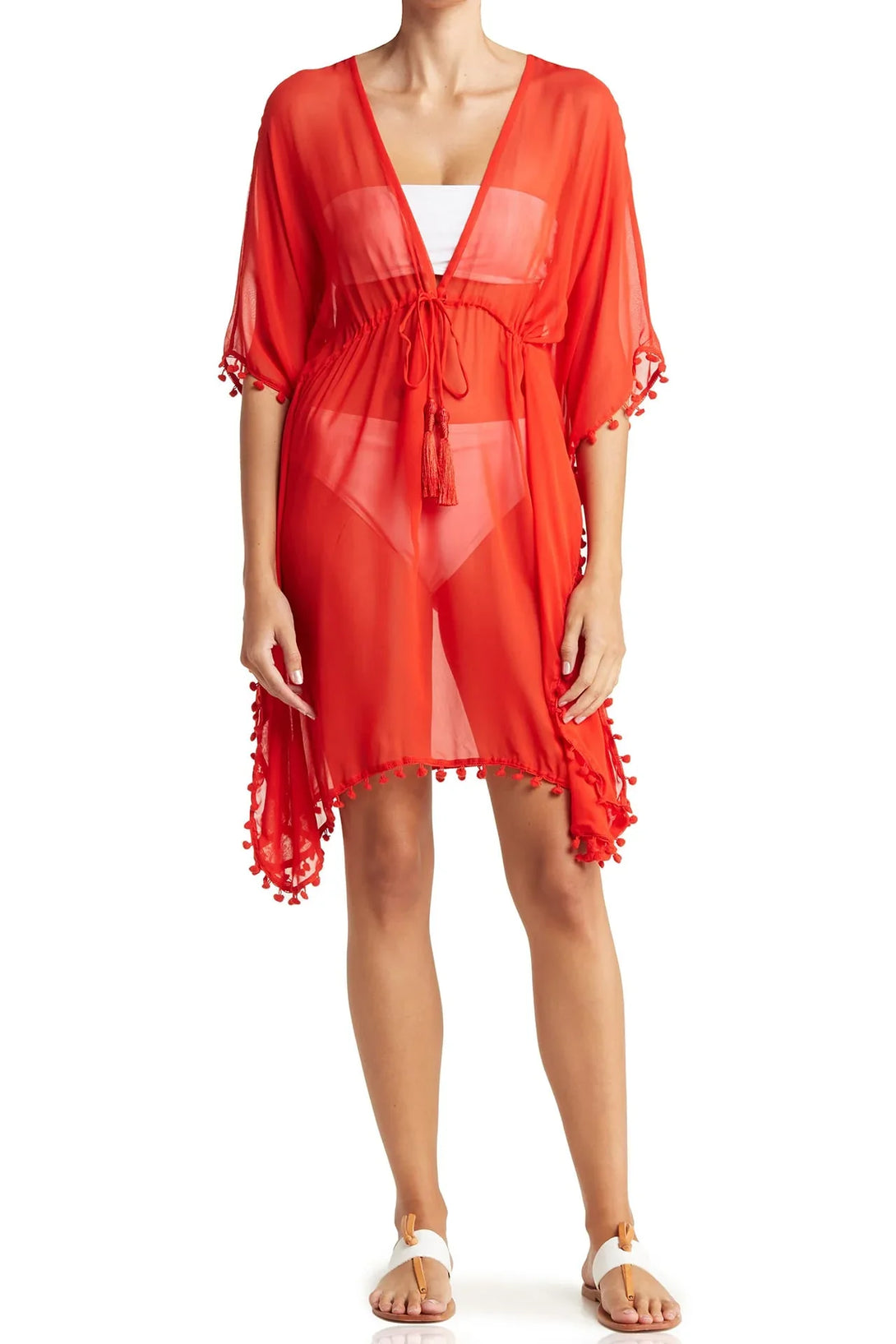 long sheer swimsuit cover up dress Beach Bliss Sheer Cover Up Ivory / S