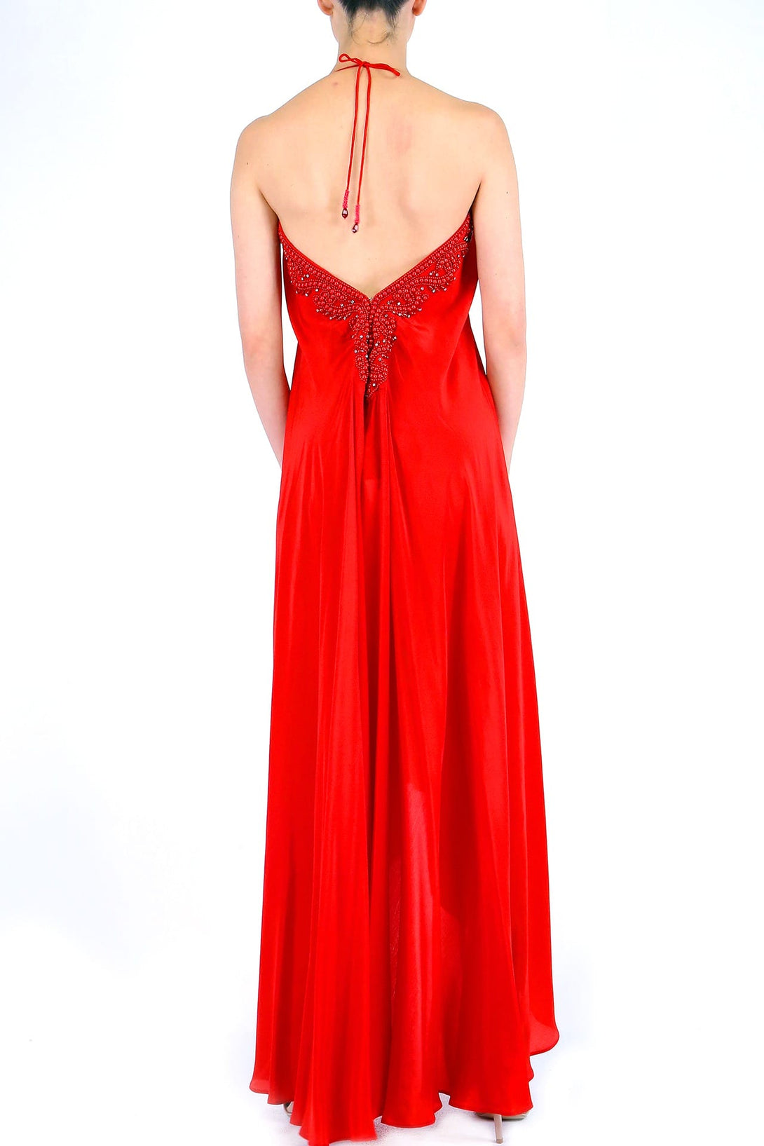  red designer dress, long summer dresses for women, plunge neck cocktail dress,