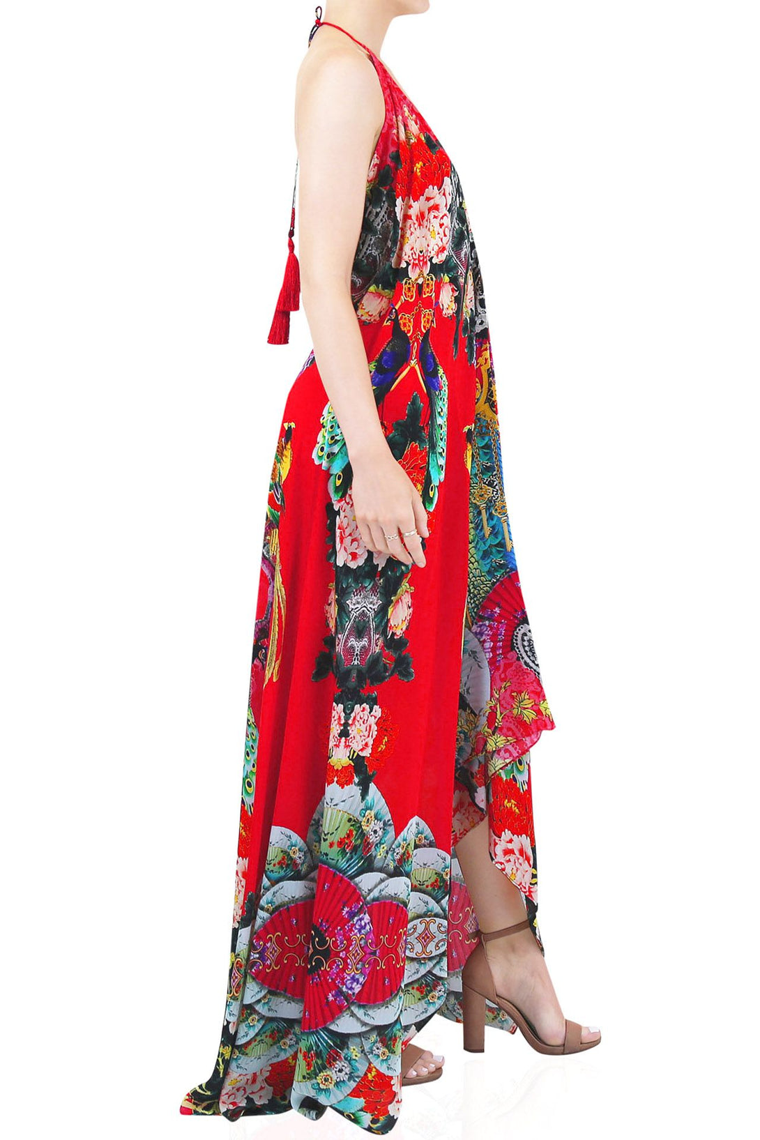   red frock for ladies, formal dresses for women, Shahida Parides, plunging neckline cocktail dress,