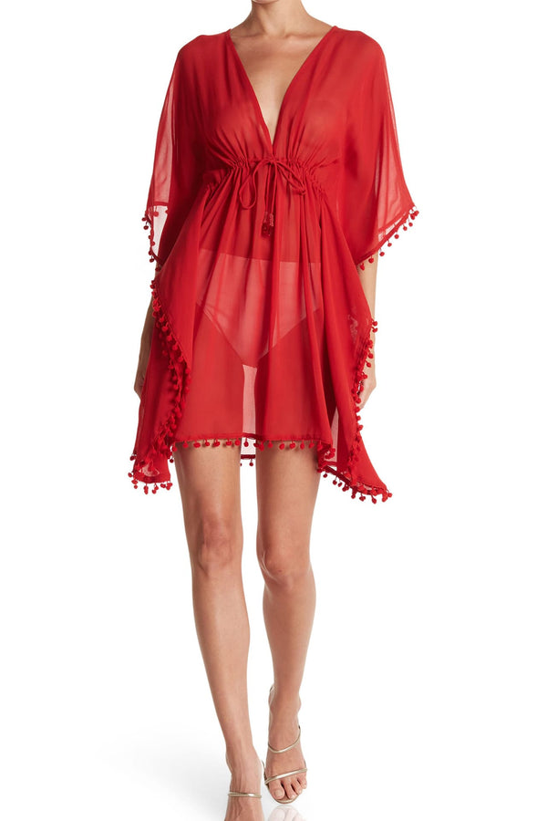 "red beach cover up," "plus swim cover up" "Shahida Parides" "sheer bathing suit cover up"