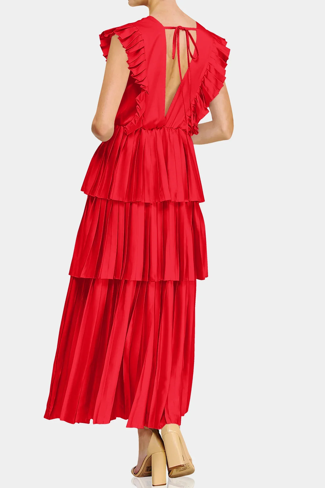 Shahida Parides,
long red dress,
ruffle maxi dress,
maxi dresses for women,
