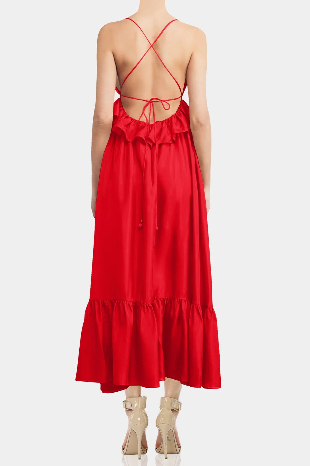 Shahida Parides,
floor length dress,
red dress women's clothing,
backless dresses,