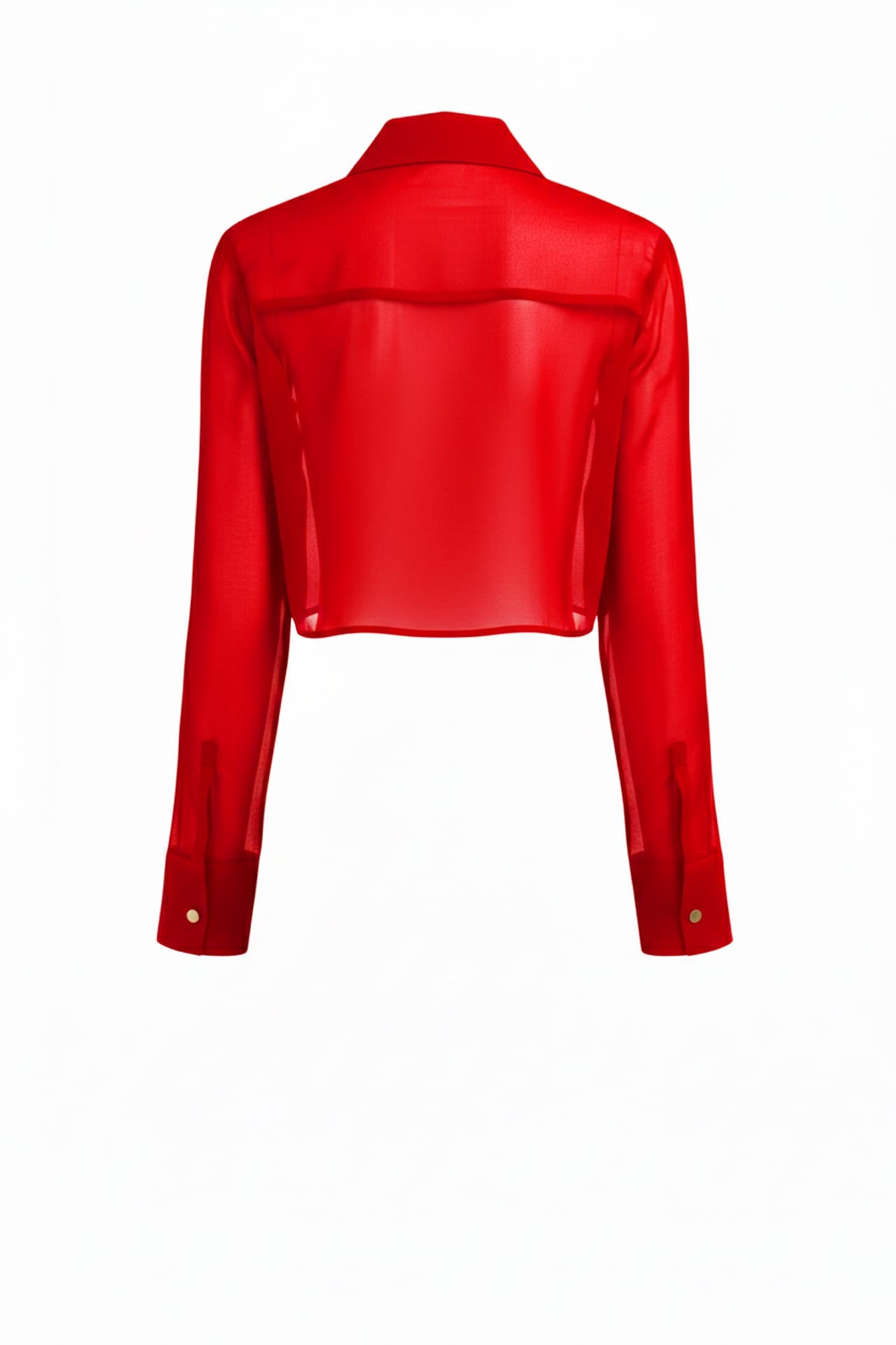 Red Sheer Organza Crop Shirt Women Party Luxe – Shahida Parides