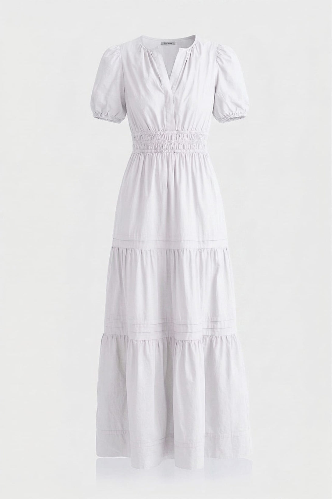 Standard / S White Italian Summer Cotton Maxi Dress – Relaxed Fit Tiered Dress