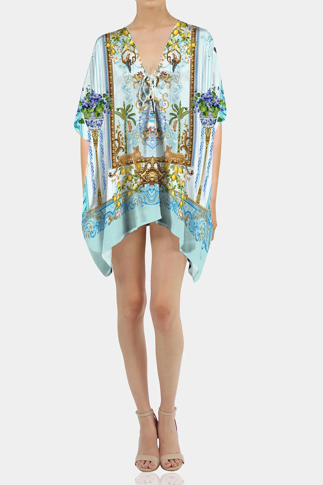 mini kaftan,
luxury kaftan,
light blue kaftan,
Shahida Parides,
