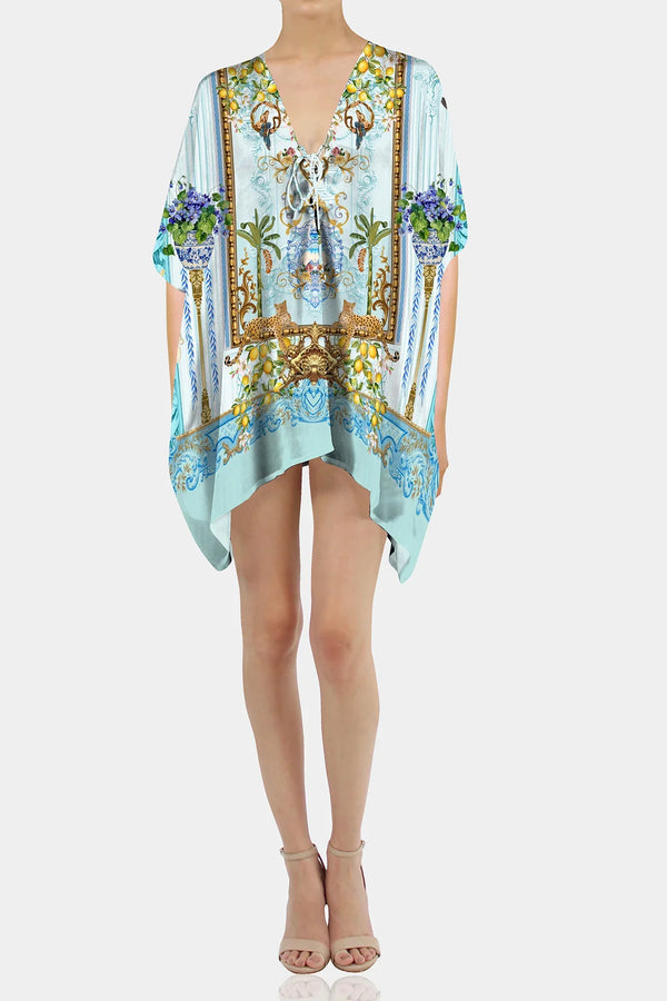 mini kaftan,
luxury kaftan,
light blue kaftan,
Shahida Parides,