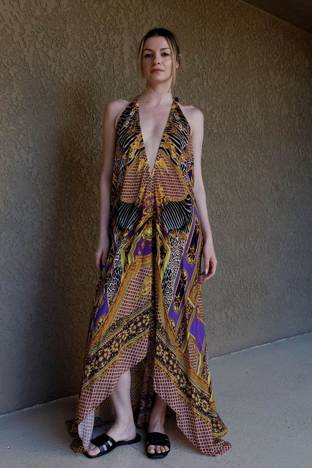 royal purple and gold dress Elegant Purple And Gold Fleur-De-Lis Dress Royal French Lily Sports Dress For Ladies