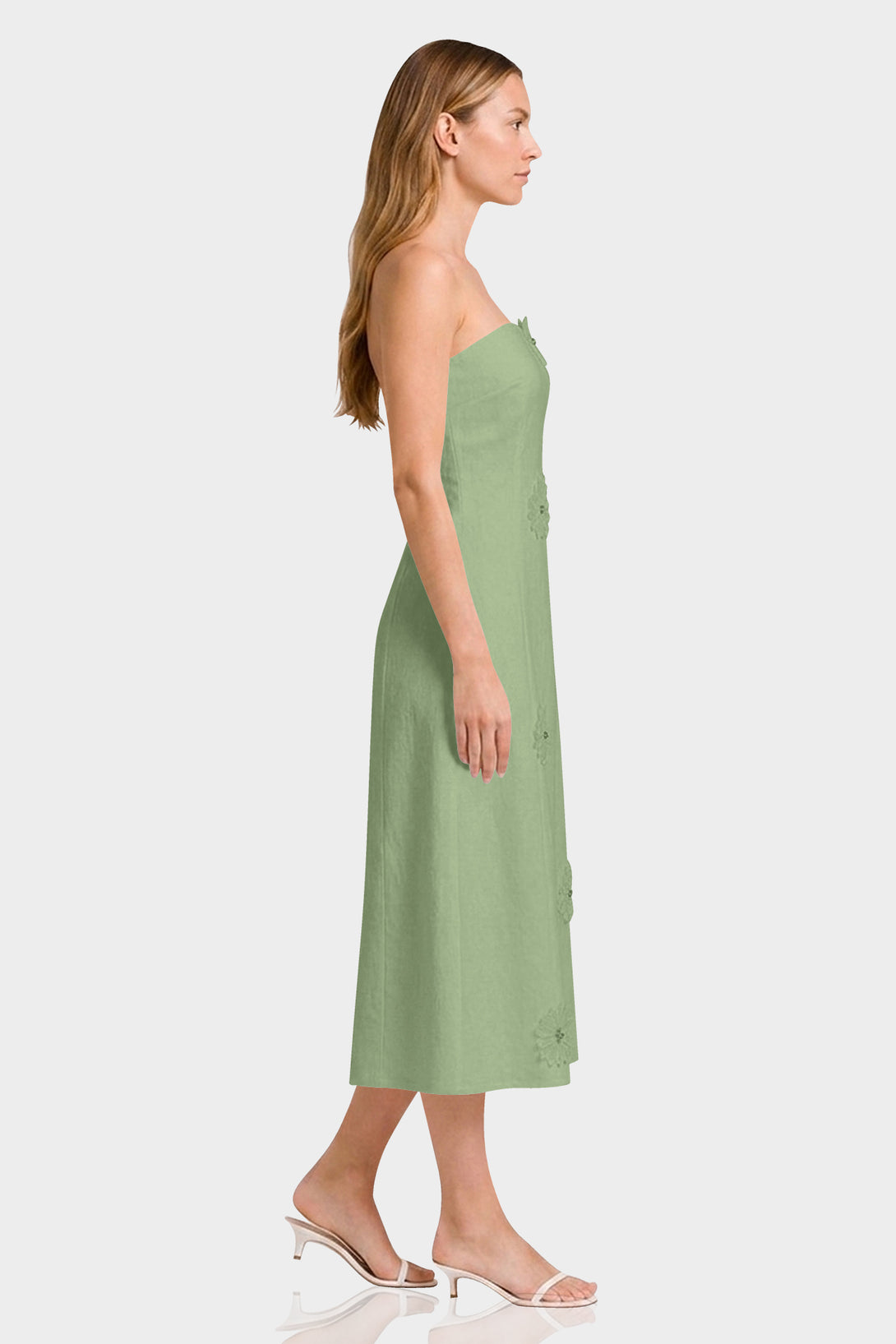 Sage Green Cotton Midi Dress