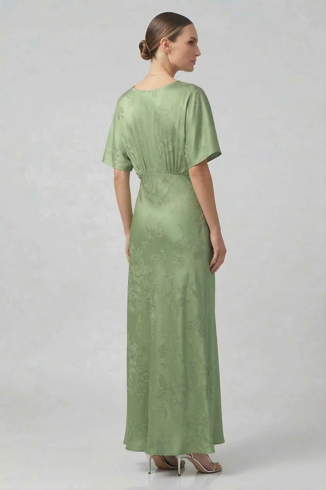 green emerald velvet dress Wedtrend Women Sage Green Bridesmaid Dress with Slit A Line One Shoulder Satin Wedding Guest Dress with Long Sleeves, Sage / US24W