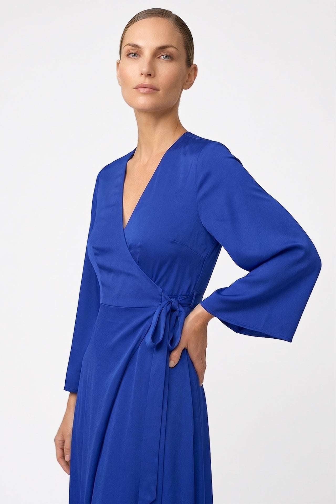 Sapphire Blue Long Sleeve Floor Length Bridesmaid Dress | Shahida  Shahida  Parides