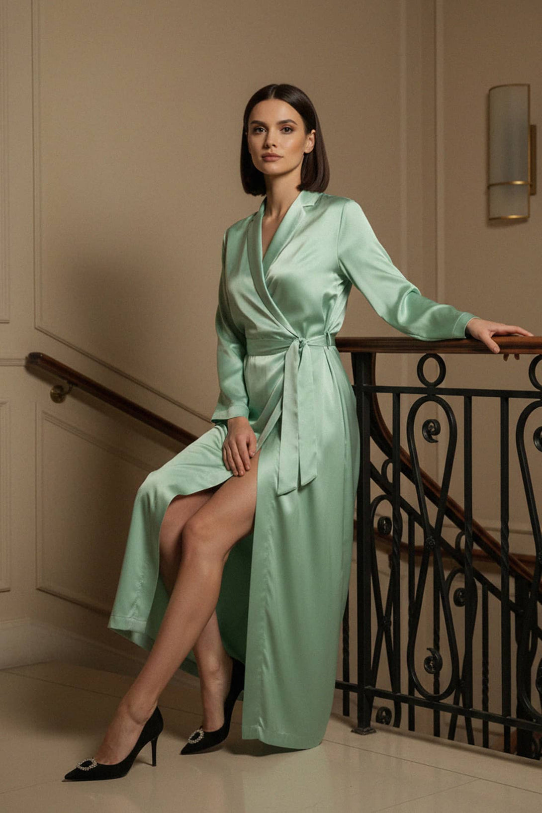 Designer Wrap Dresses For Women | Green Dress Wrap | Kyle X Shahida Shahida Parides Designer Wrap Dresses For Women | Green Dress Wrap | Kyle X Shahida Shahida Parides
