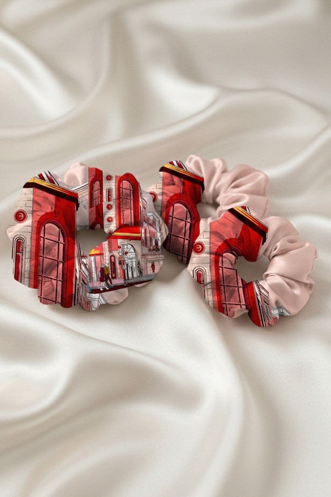 playful hair fashion, lightweight soft scrunchie, feminine hair styling, versatile hair tie, Kyle-X-Shahida-Rodeo-Drive-Collective