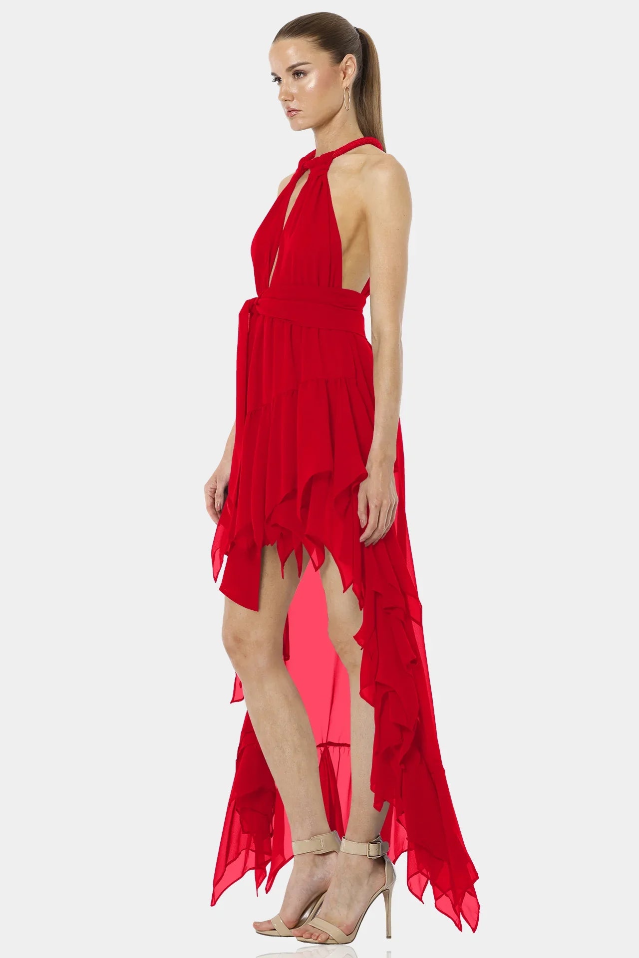 slutty red dresses satin red dress prom Sexy Red Spaghetti-Straps Mermaid Prom Dress Long On Sale