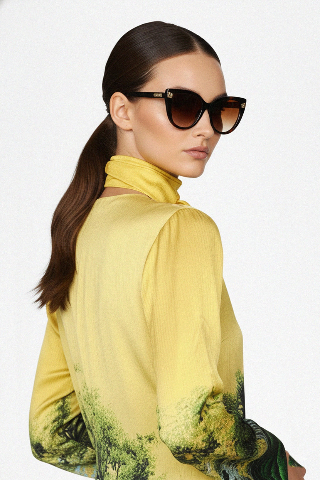 shahida , silk coat, nature print, tropical coat, fashion luxe, designer outerwear