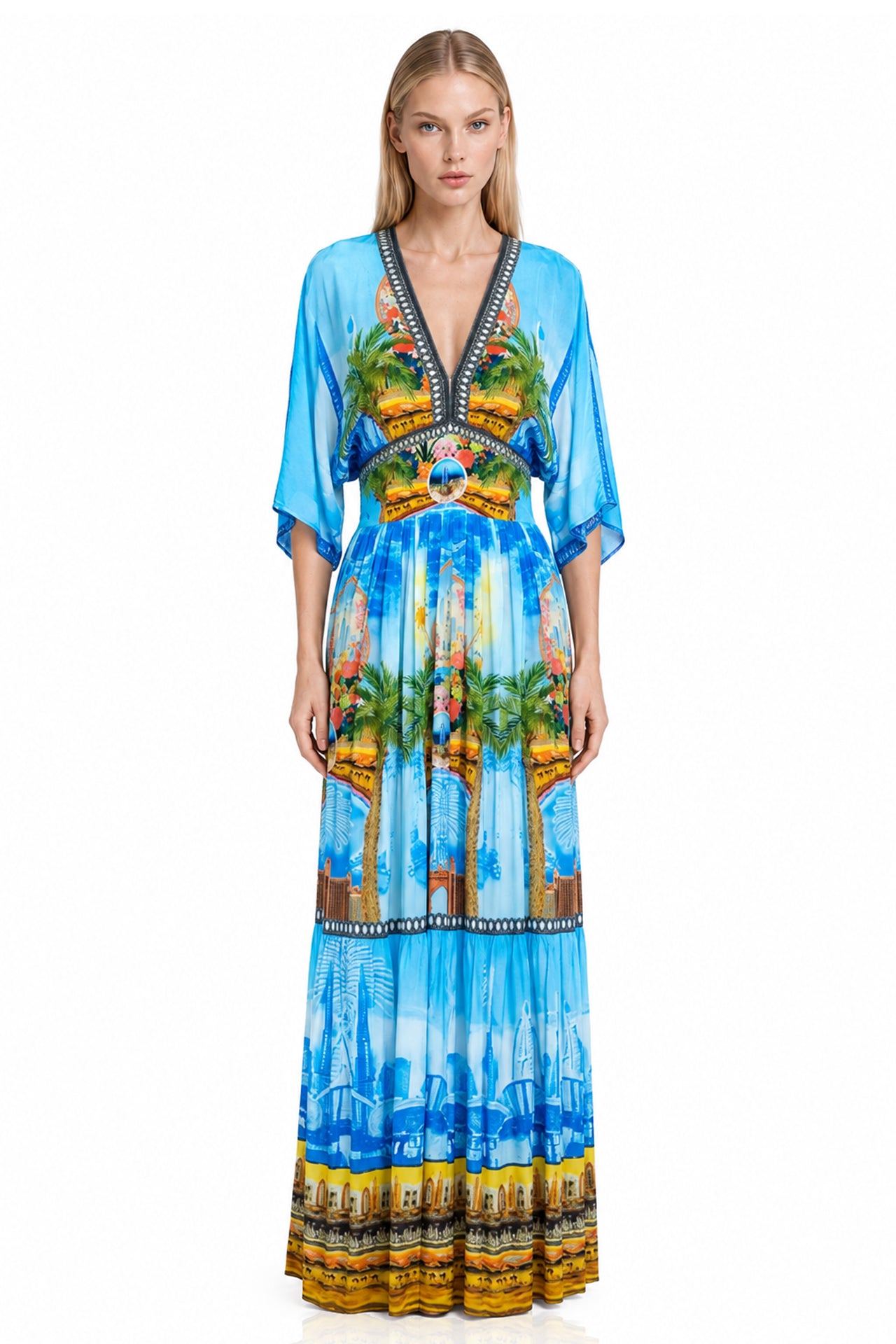 Handkerchief Hem Midi Dress