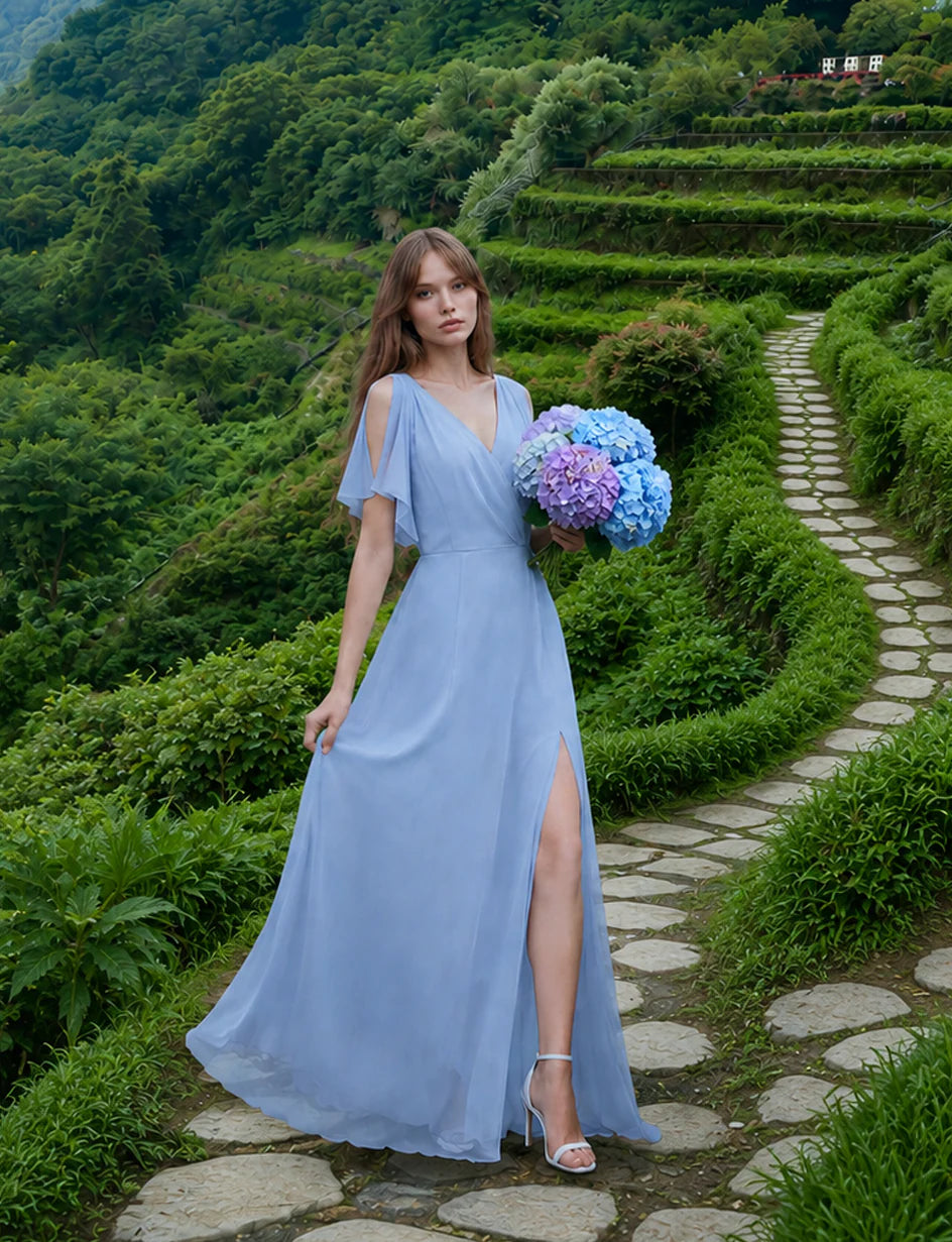 Mist Over Zhuzihu - Hydrangea Print Dresses for Women