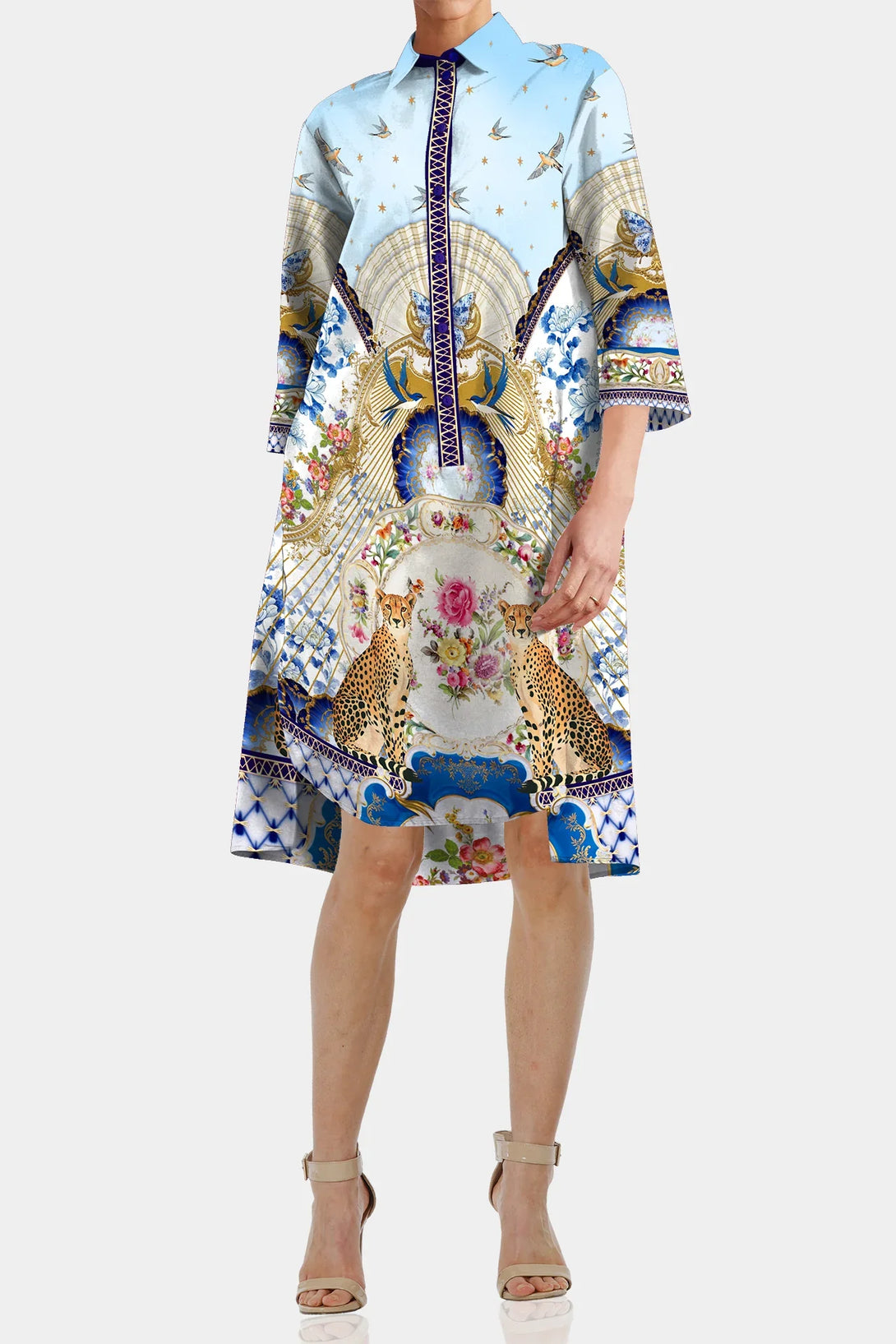 womens midi shirt dress, womens blue dress shirt, summer vacation dresses, Shahida Parides, 