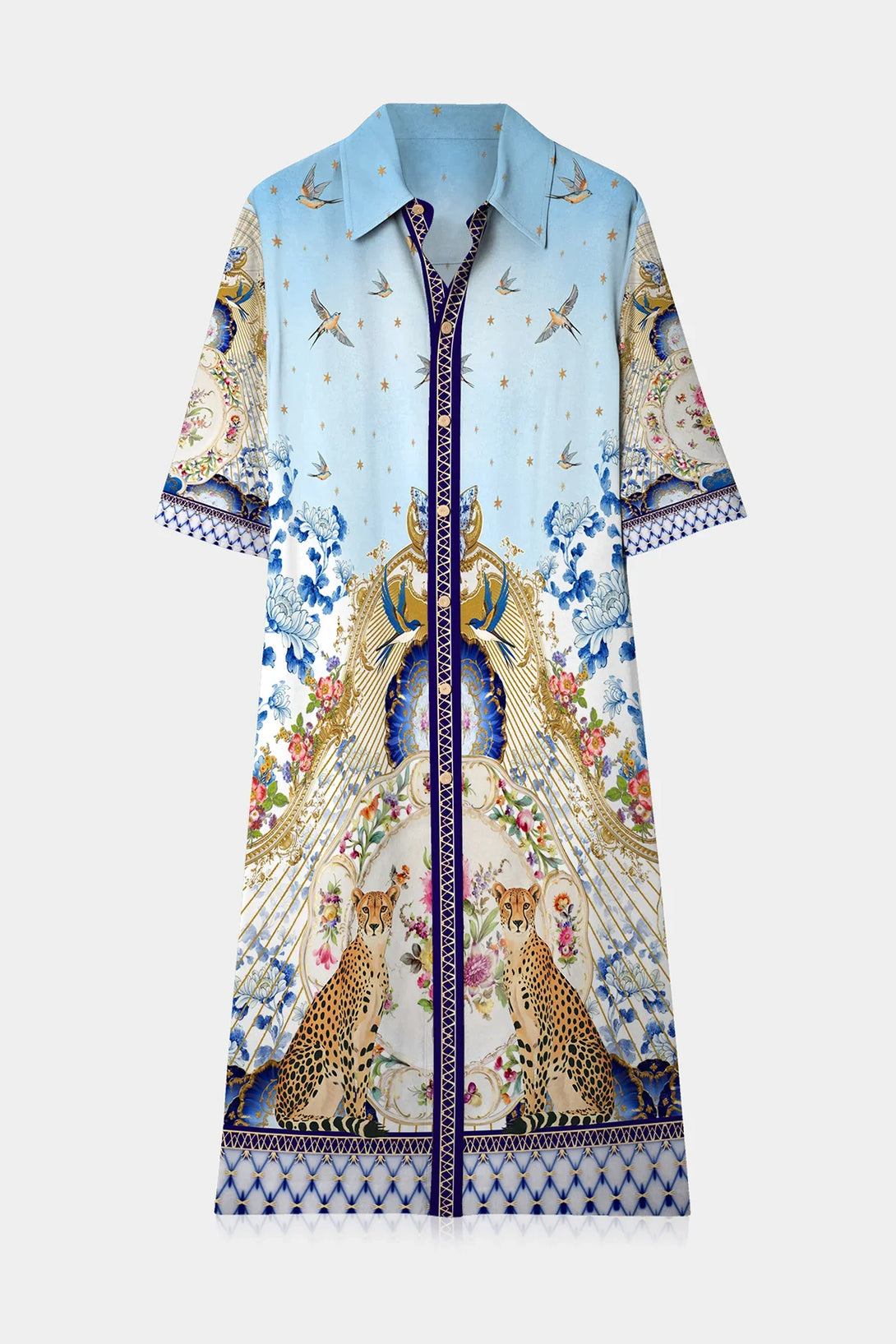 blue shirt dress, button up dress blue, midi shirt dress, Shahida Parides,