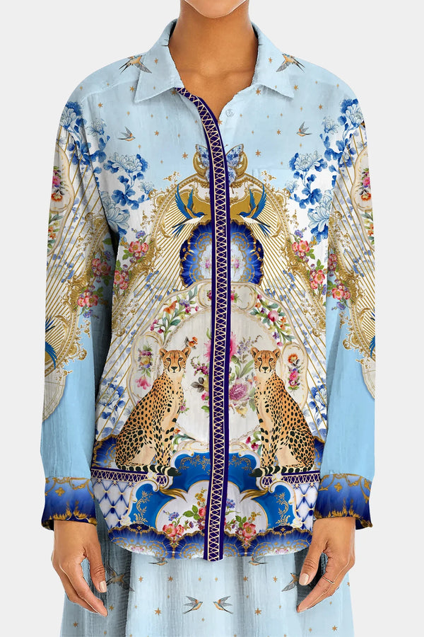 office shirts for women,
womens designer shirts,
blue shirt, Shahida Parides,