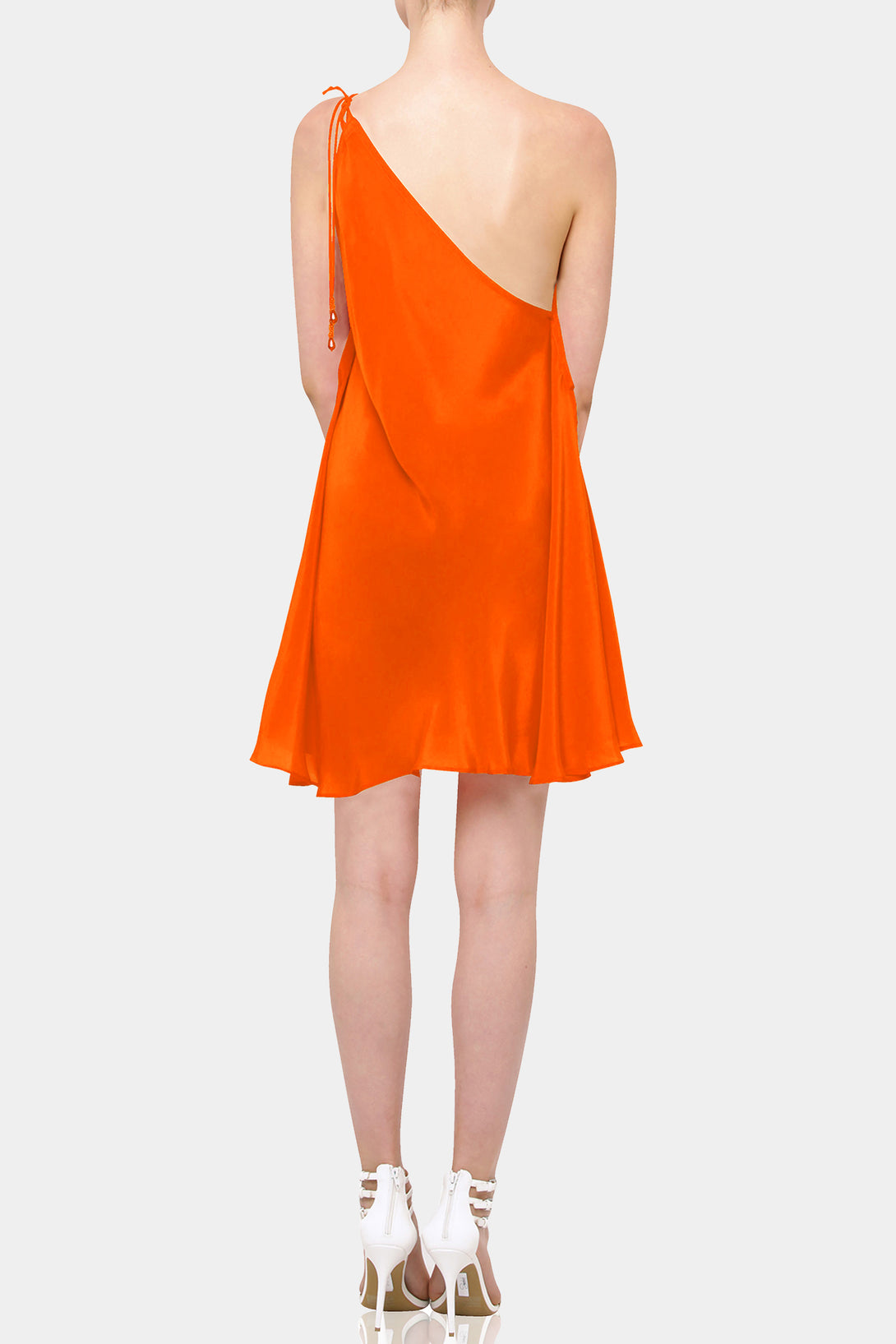  orange satin mini dress, casual mini dress, Shahida Parides, cute short dresses,