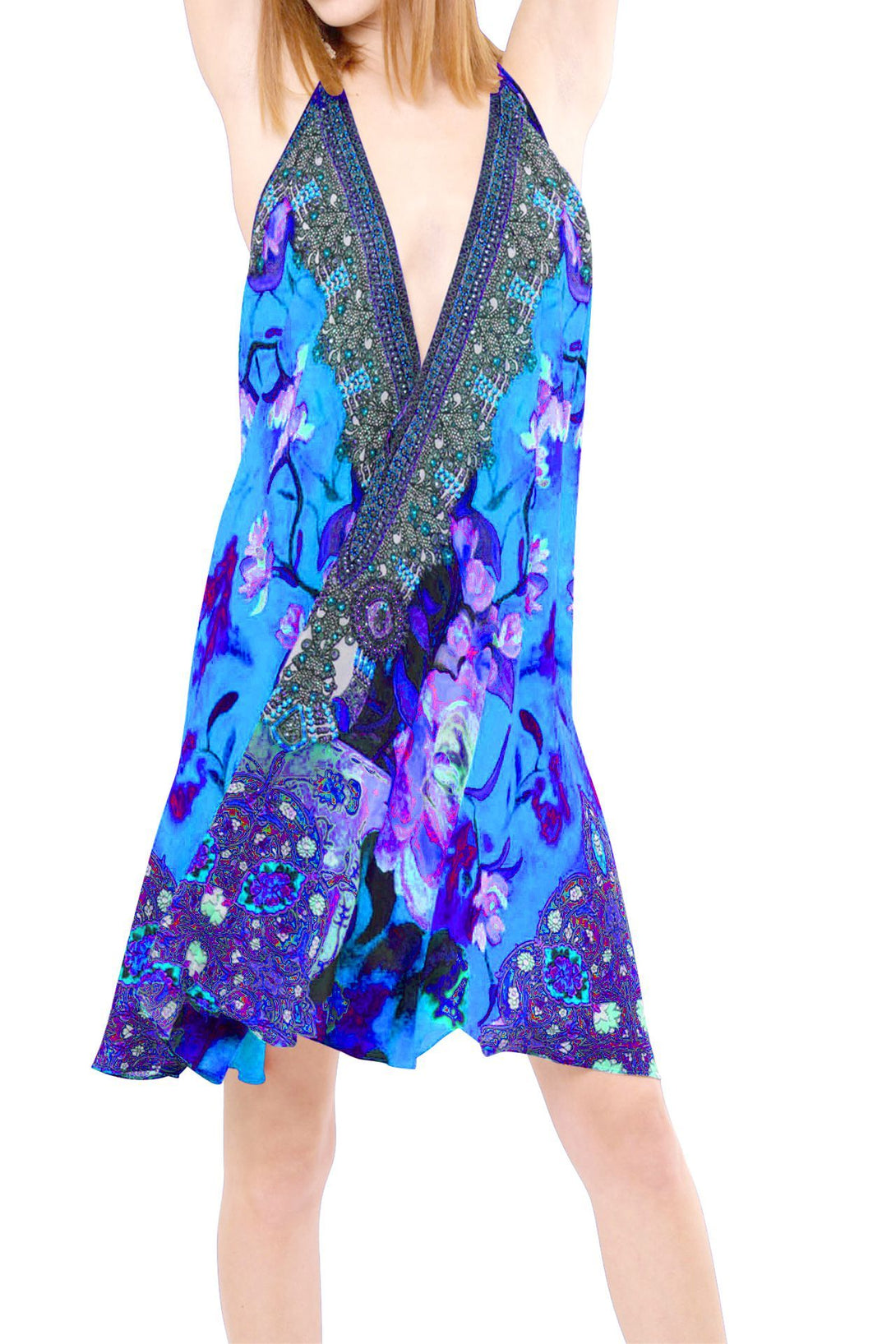  royal blue mini dress, Shahida Parides, sexy short dresses, short sleeveless dress,