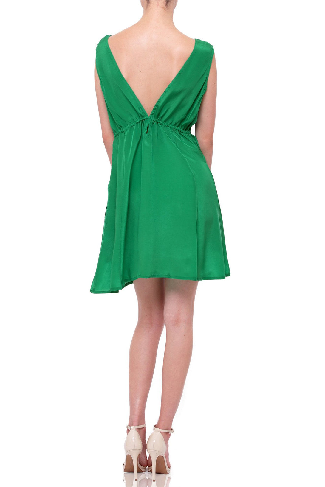  green short dress,  short sleeveless summer dresses,Shahida Parides, mini frock for women,