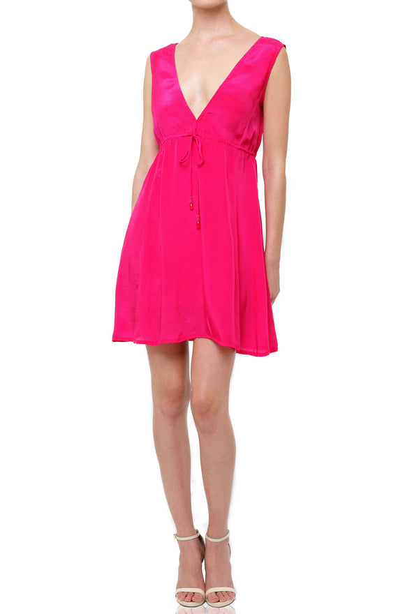  mini hot pink dress, sleeveless mini dress, Shahida Parides, short dress mini,