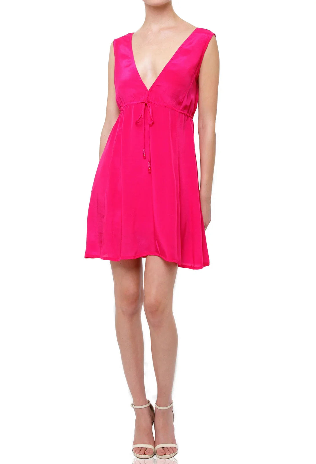  mini hot pink dress, sleeveless mini dress, Shahida Parides, short dress mini,