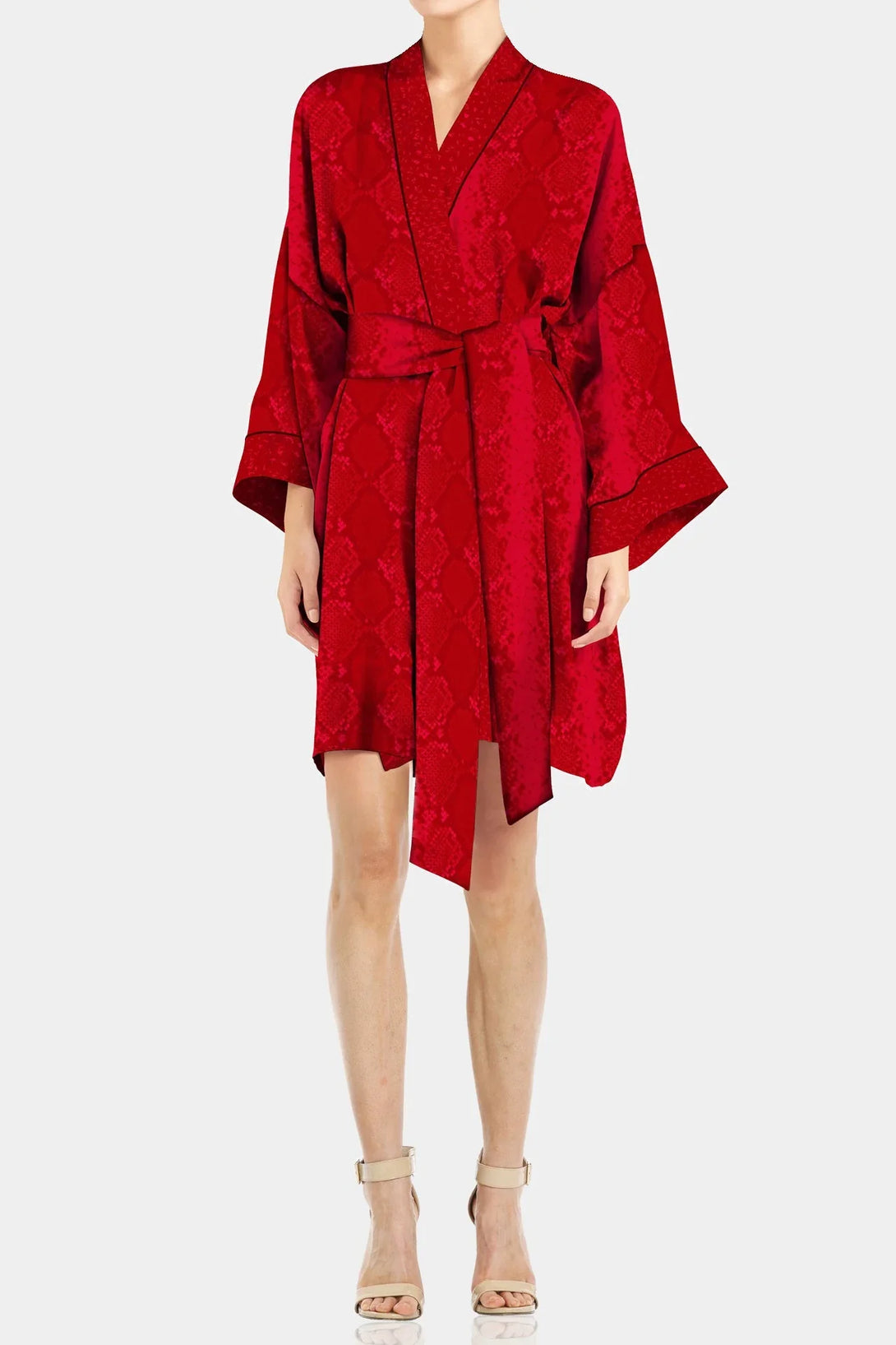 Kyle X Shahida,
short silk kimono,
short kimono top,
women's short kimono