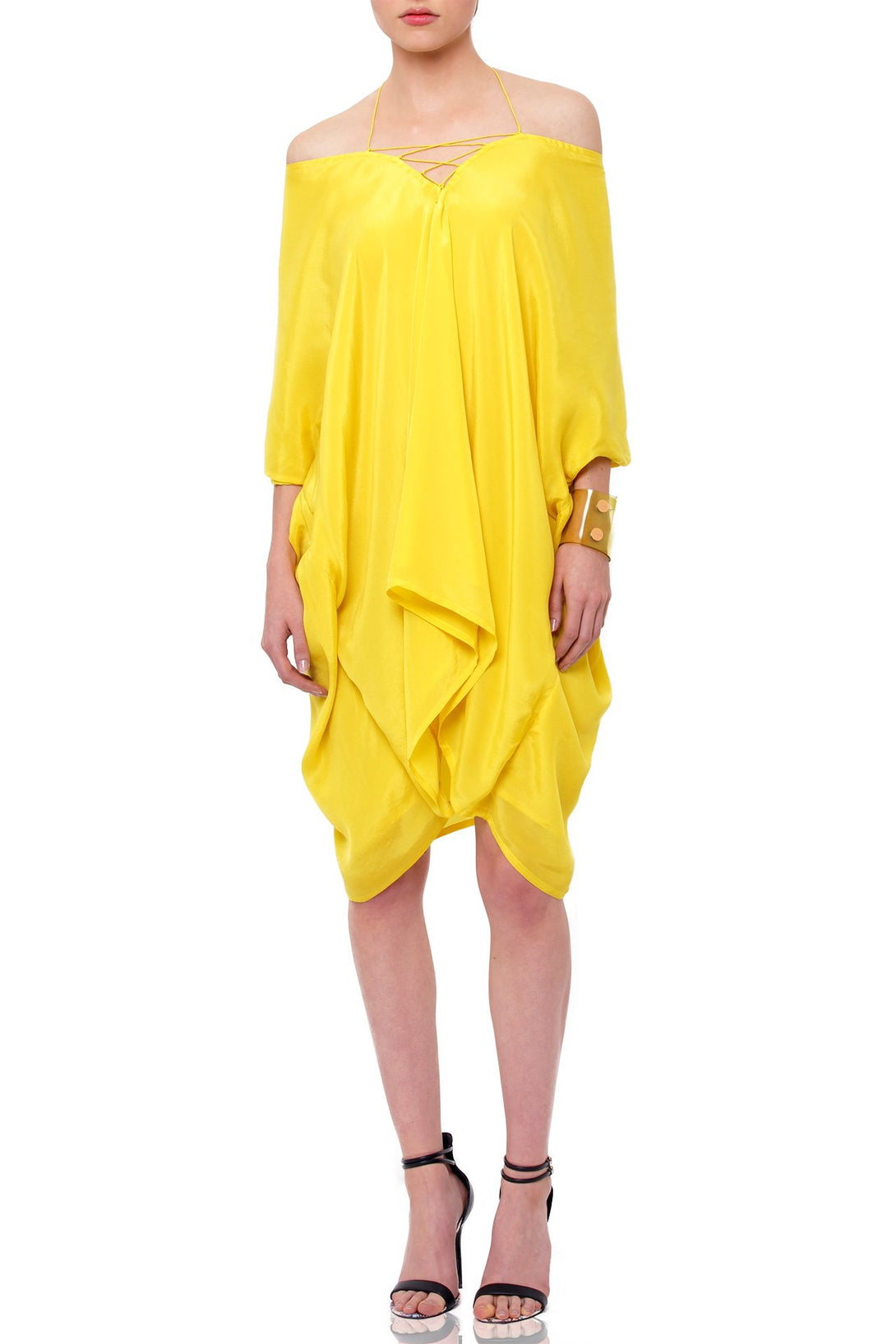  short yellow dress, Shahida Parides, silk caftans,short sleeveless summer dresses, cute mini dresses,