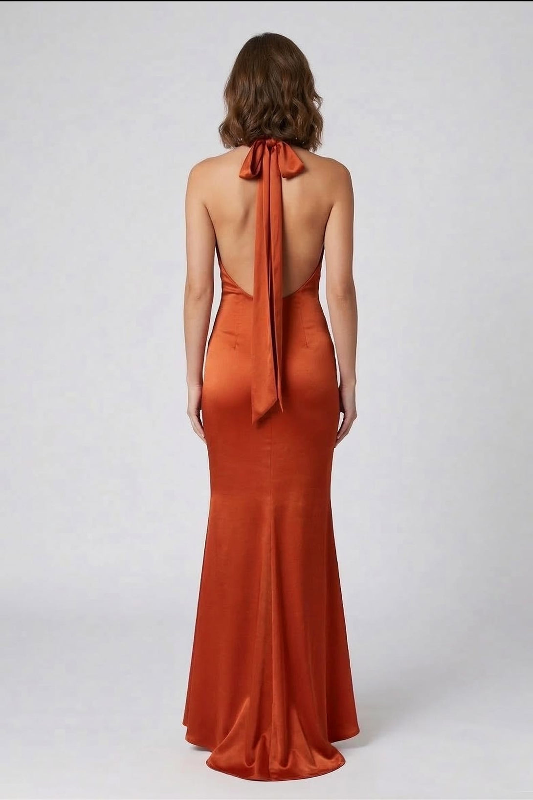 S Sienna Satin High Neck Crisscross Halter Maxi Dress Elegant Mermaid Formal Gown S Sienna Satin High Neck Crisscross Halter Maxi Dress Elegant Mermaid Formal Gown