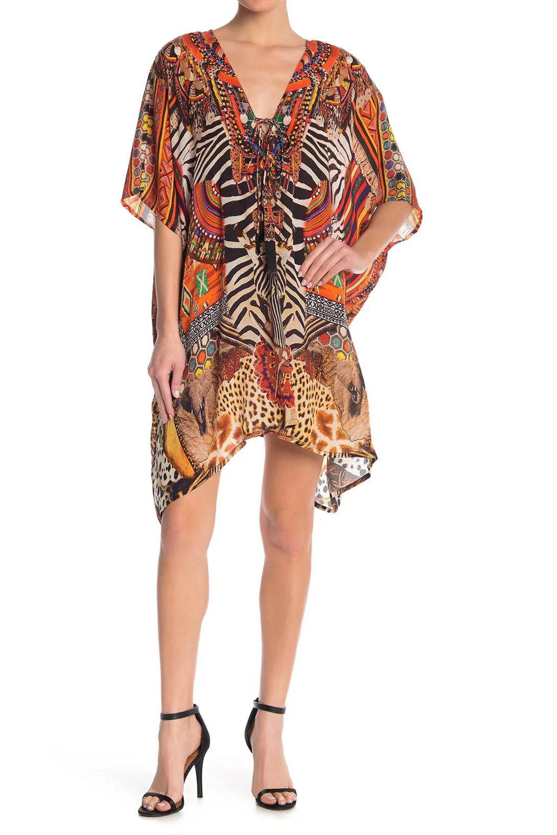  caftans for women, Shahida Parides, casual mini dress, backless short dress,