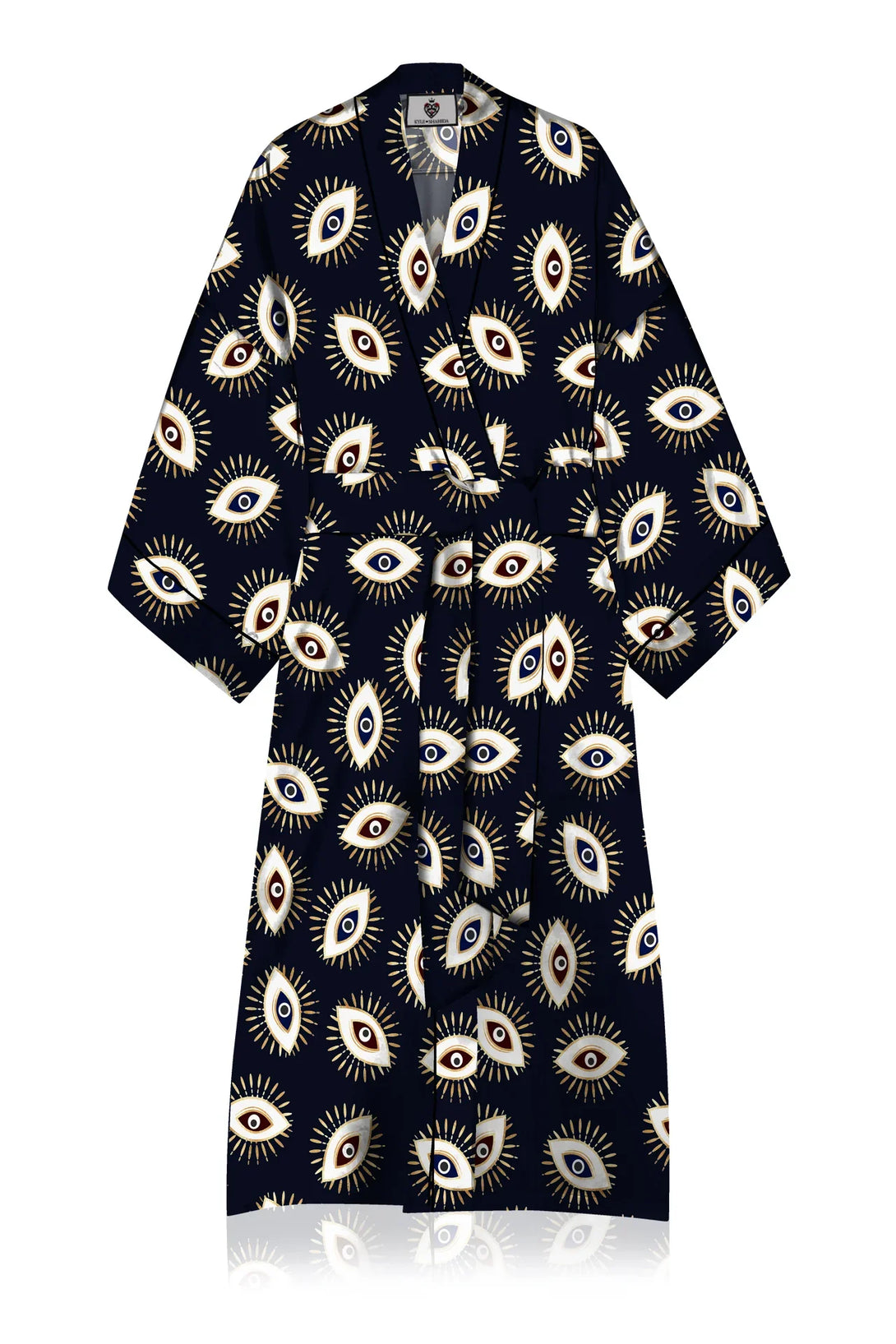 Kyle X Shahida, ladies black robe, black silk kimono, silk robes for women,