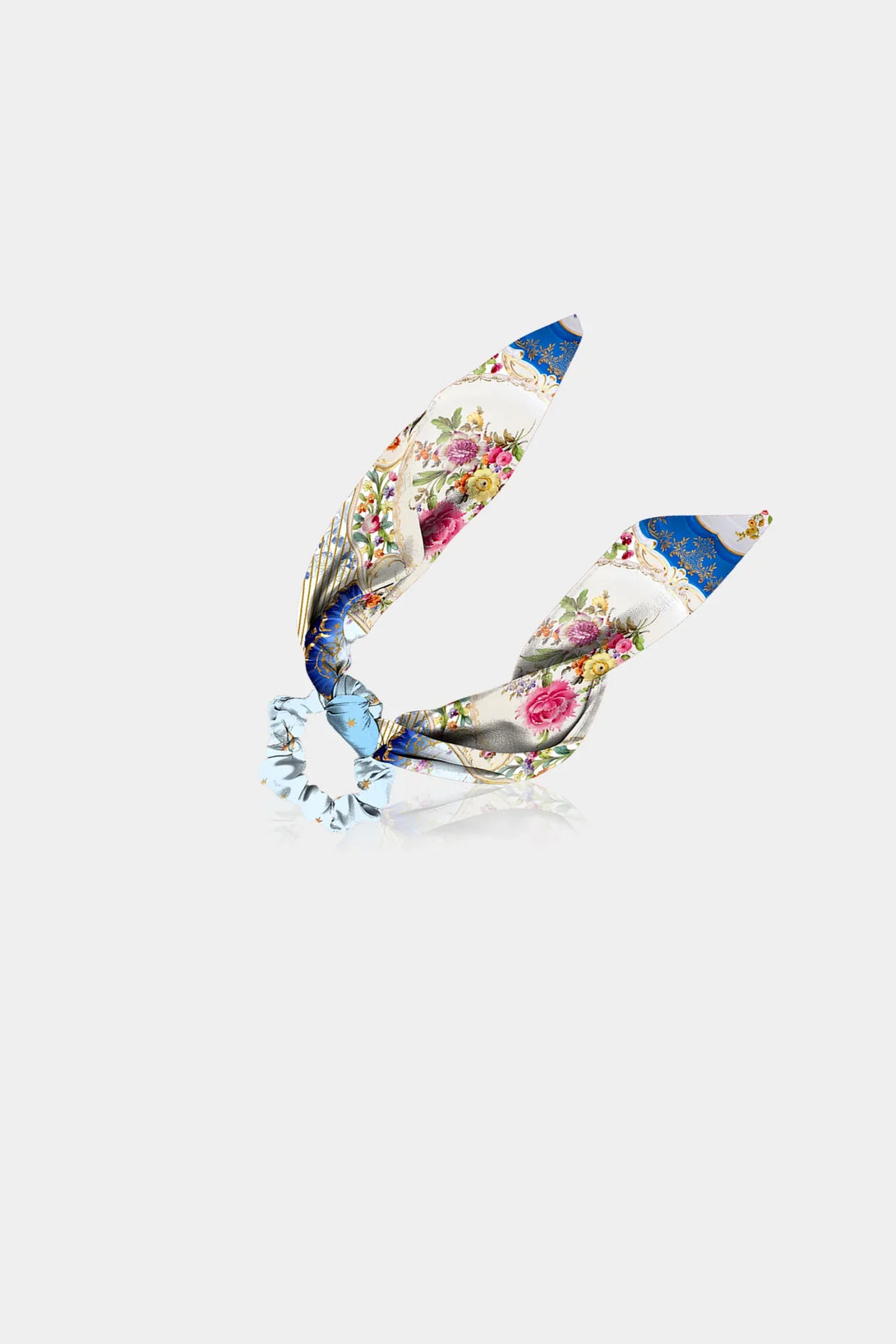 Shahida Parides,
printed satin scrunchies,
printed hair scrunchies,
blue scarf scrunchies,