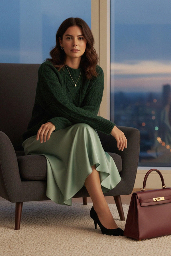 medium length skirts, mid length pencil skirt, knee skirt length, Shahida Parides,