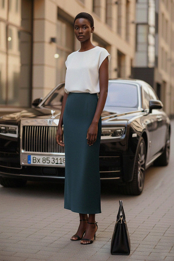 high waisted long skirt
full length skirt,
floor length skirt,
Shahida Parides,