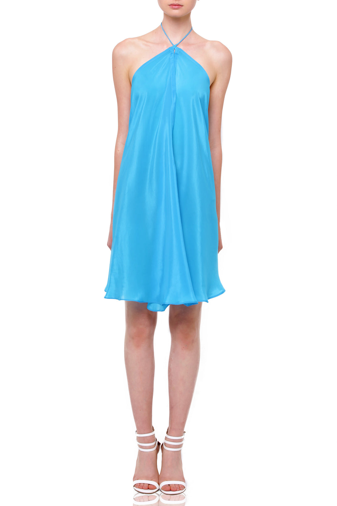  light blue mini dress, short frock for women party wear, Shahida Parides, sleeveless short dress,