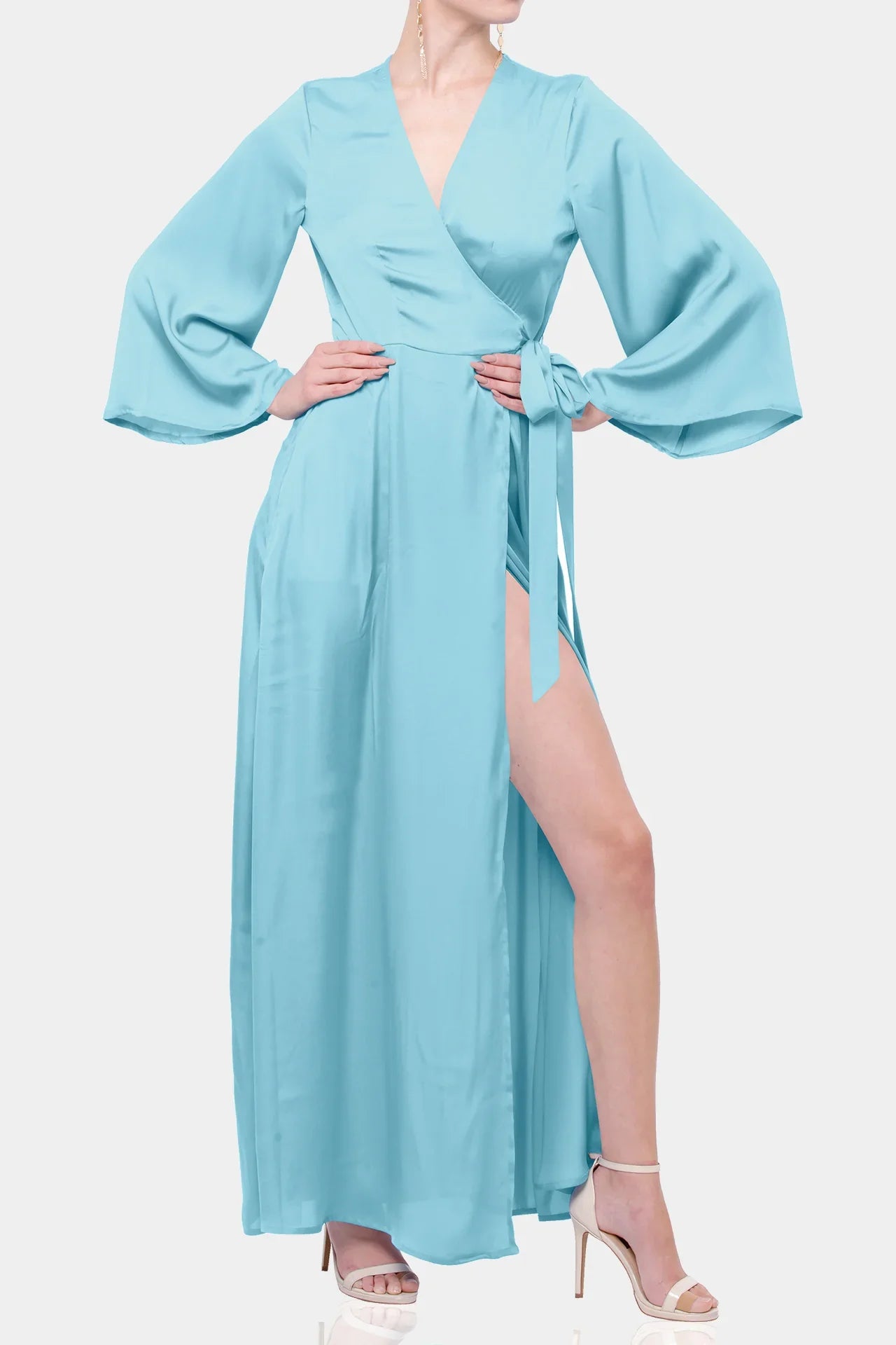 pale blue maxi dress Heavy Hearted Satin Size:US0-UK2-EUR30 Formal Black Dresses for Skinny