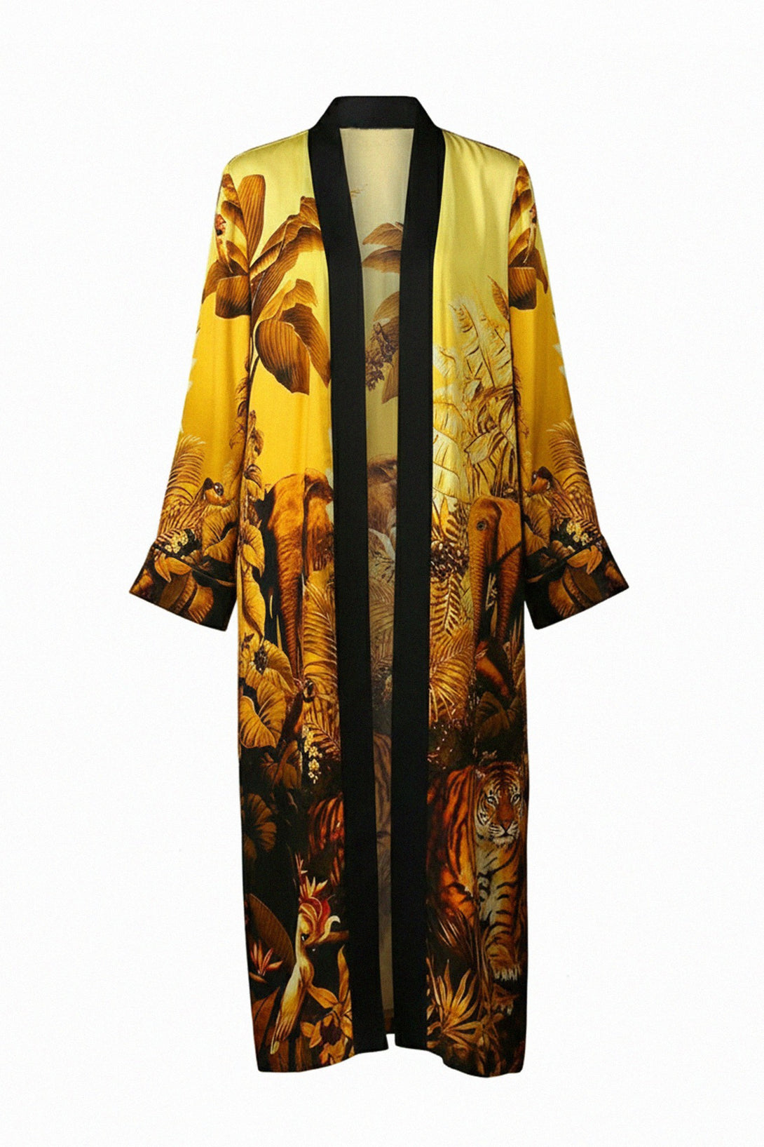 elegant womenswear, soft lighting fashion, resort chic robe, neutral decor style, artistic womens robe, chic silk outfit