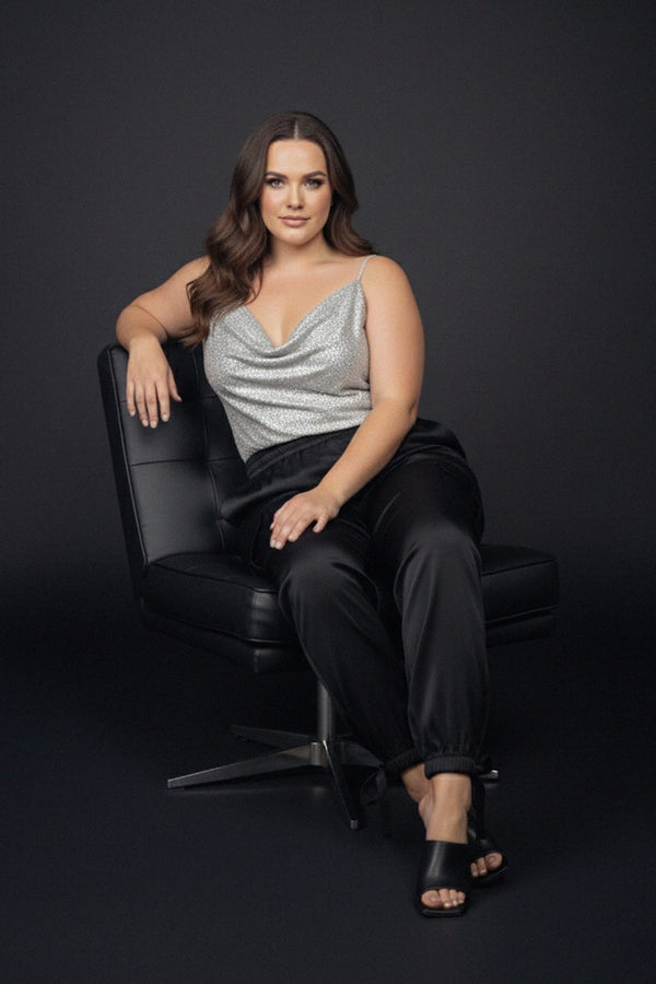 women’s relaxed lounge joggers in black, Shahida,