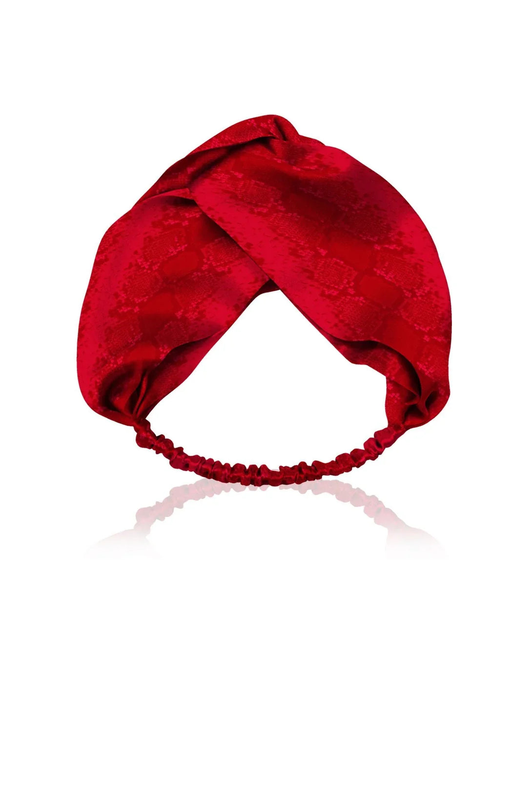 blood stone headband, vegan silk accessory, biodegradable fabric, shahida kyle richards, sustainable hairband, eco luxury accessory
