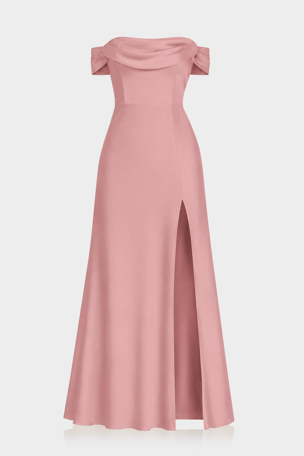 dusty rose convertible bridesmaid dresses Matte Satin Maxi Dress for Wedding – Multiway Dress Hips 92cm
