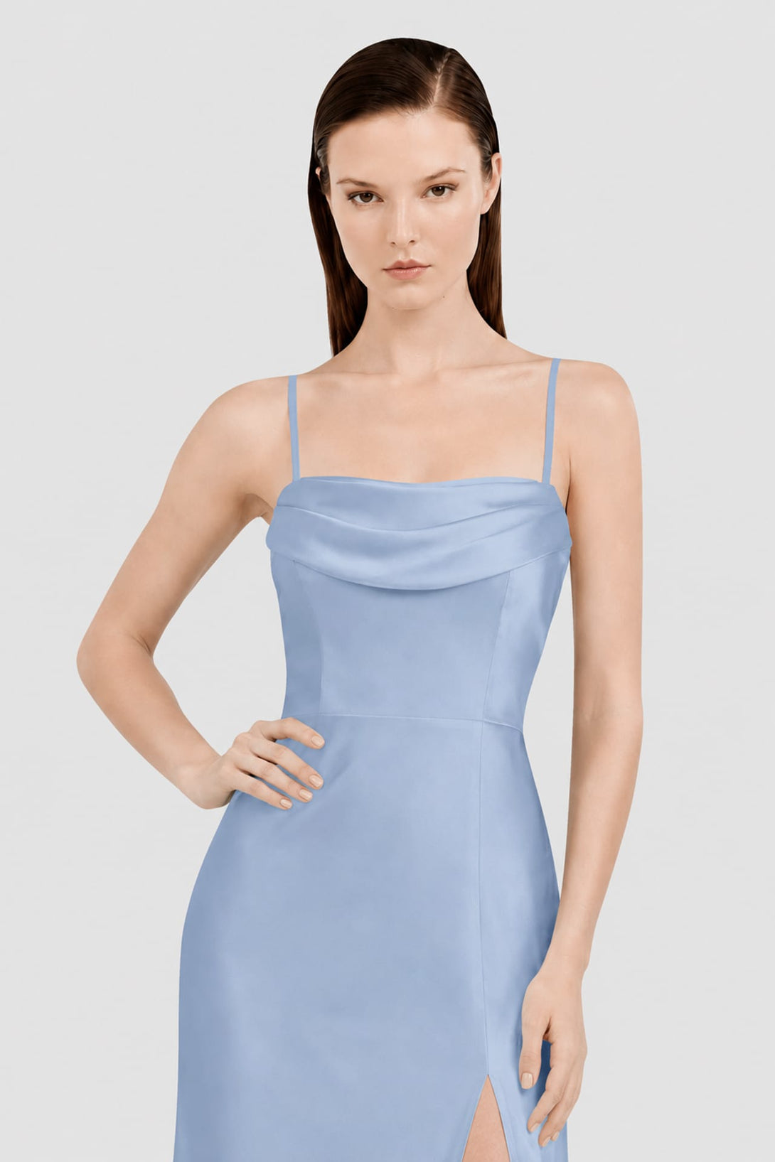 S Convertible Off Shoulder Steel Blue Bridesmaid Maxi Dress – Resort Wedding Dress