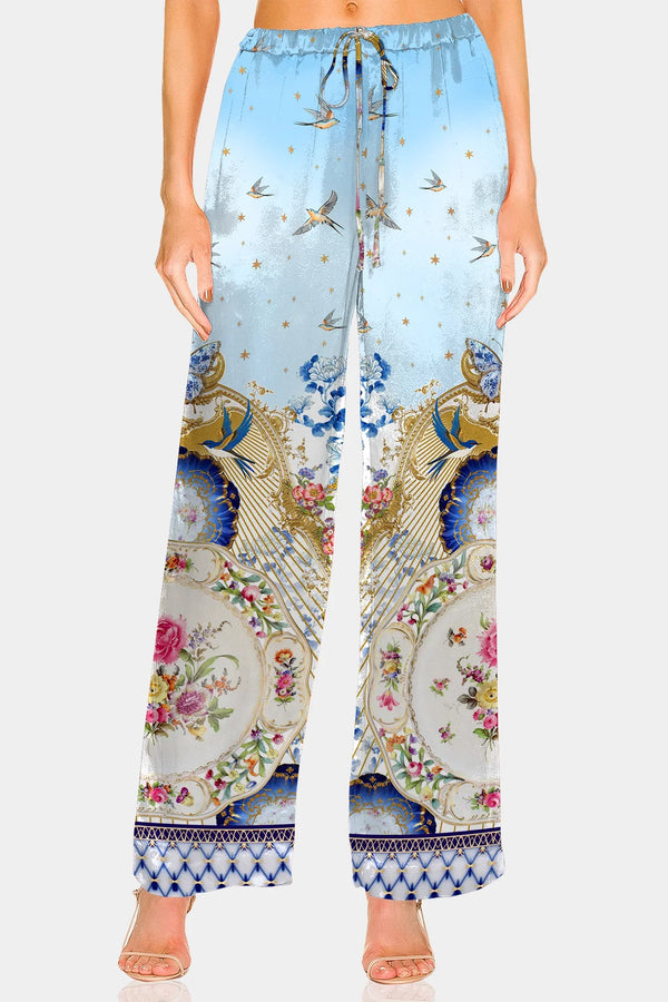 plazzo for woman,
high waisted plazzo pants,
romanticism print, Shahida Parides,