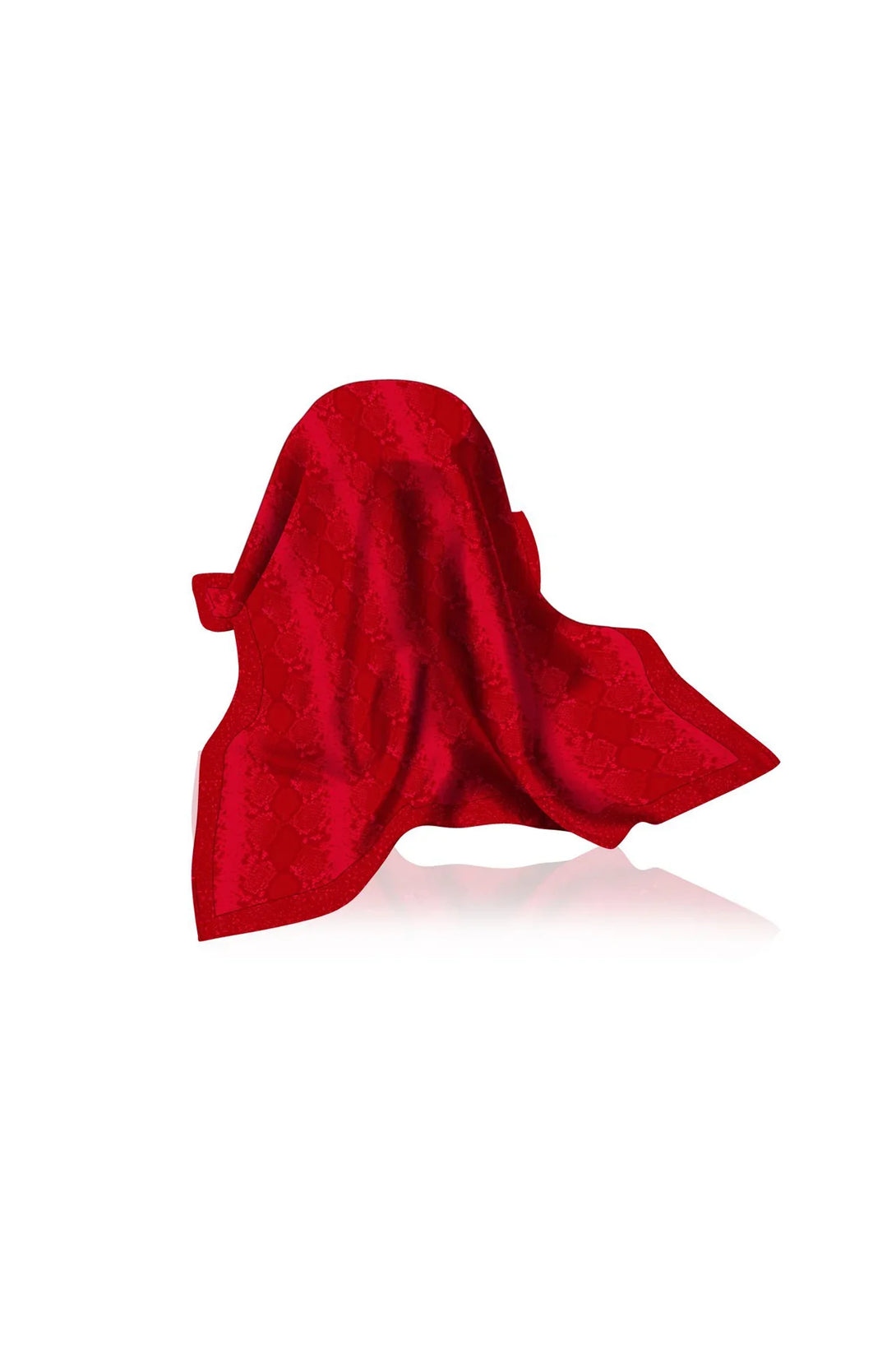 shahida-kyle-richards brand, eco red wrap, biodegradable scarf style, chic red fashion, city street glamour, premium satin look