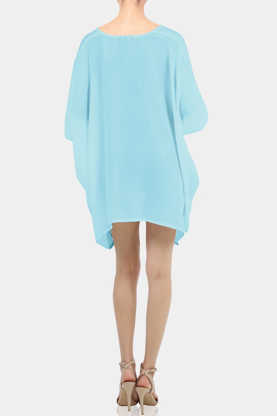 Shahida Parides, short kaftan dress, blue kaftan dress, plus size short kaftans,